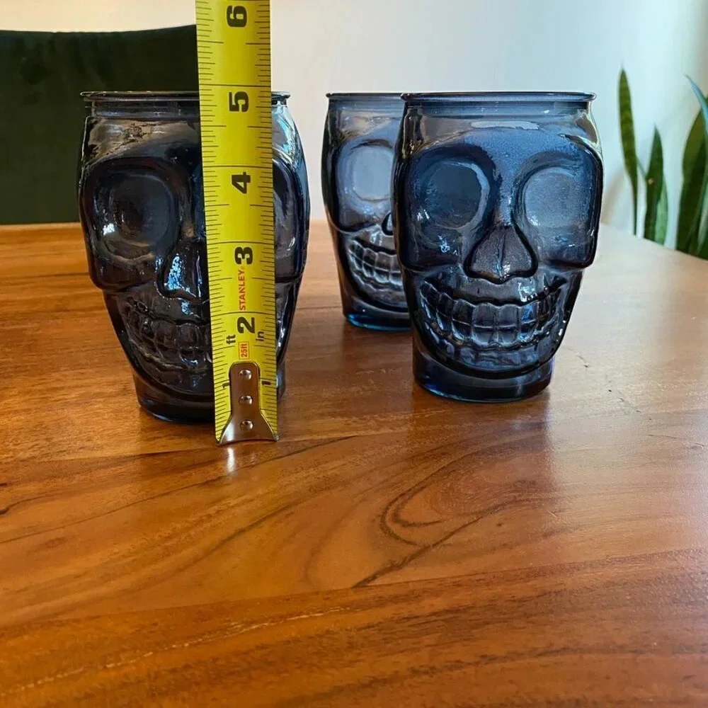 Blue Skull Drinking Glasses Set of 4